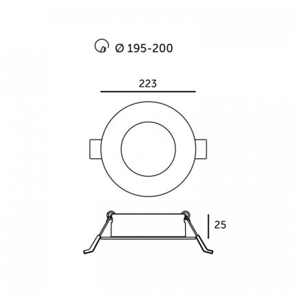 LED įleidžiamasis šviestuvas SIGARO LED/24W/230V 3000/4000/6500K Ø 22 cm balta