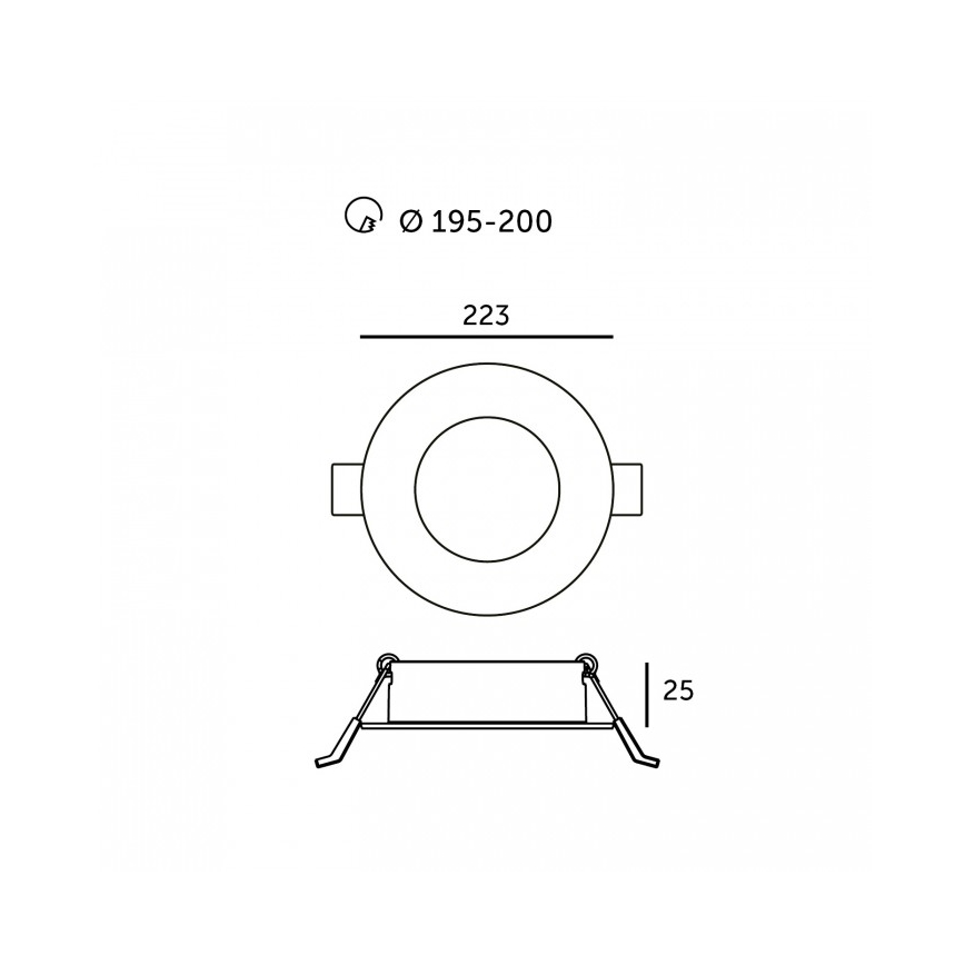 LED įmontuojamas lubų šviestuvas SIGARO LED/18W/230V 3000/4000/6500K skers. 22 cm balta