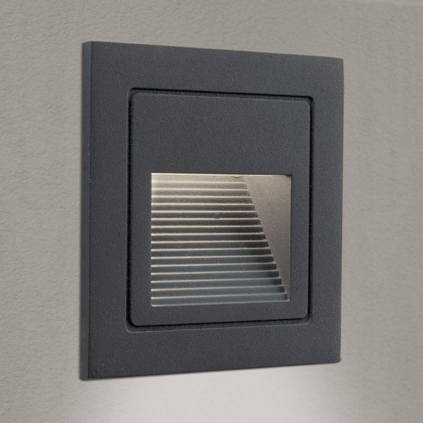 LED Įmontuotas šviestuvas LORO LED/2W/230V IP65 antracitas