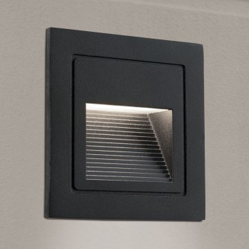LED Įmontuotas šviestuvas LORO LED/2W/230V IP65 juoda