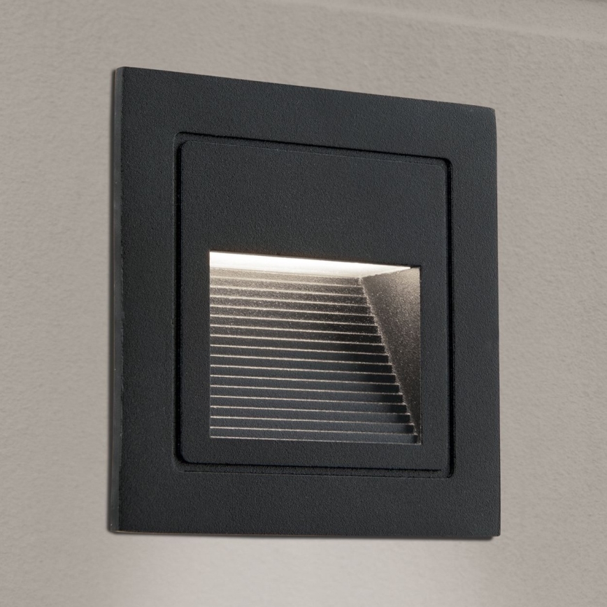 LED Įmontuotas šviestuvas LORO LED/2W/230V IP65 juoda