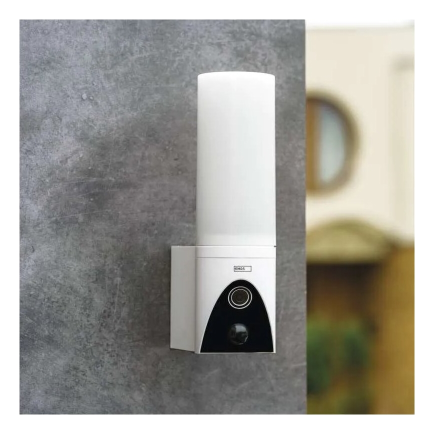 LED Išmani lauko kamera su šviestuvu GoSmart LED/12W/230V IP65 Wi-Fi Tuya balta