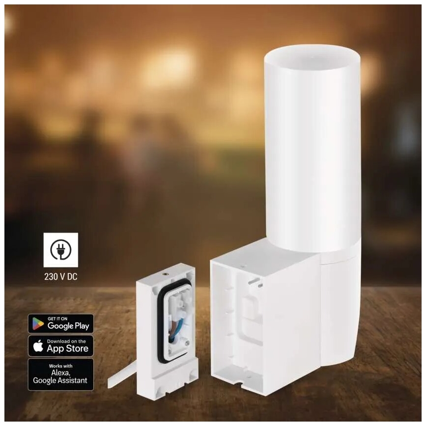 LED Išmani lauko kamera su šviestuvu GoSmart LED/12W/230V IP65 Wi-Fi Tuya balta
