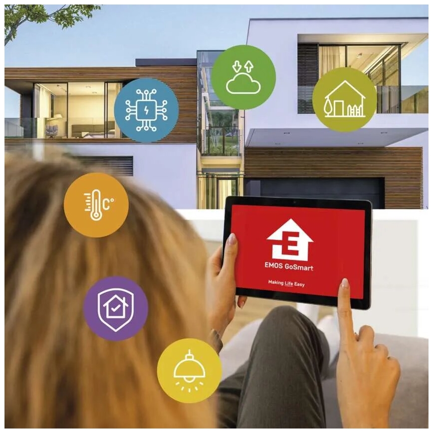 LED Išmani lauko kamera su šviestuvu GoSmart LED/12W/230V IP65 Wi-Fi Tuya balta