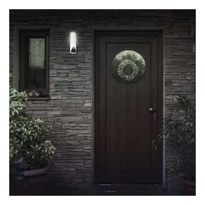 LED Išmani lauko kamera su šviestuvu GoSmart LED/12W/230V IP65 Wi-Fi Tuya balta