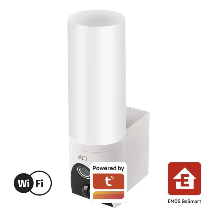 LED Išmani lauko kamera su šviestuvu GoSmart LED/12W/230V IP65 Wi-Fi Tuya balta