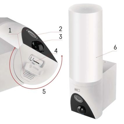 LED Išmani lauko kamera su šviestuvu GoSmart LED/12W/230V IP65 Wi-Fi Tuya balta