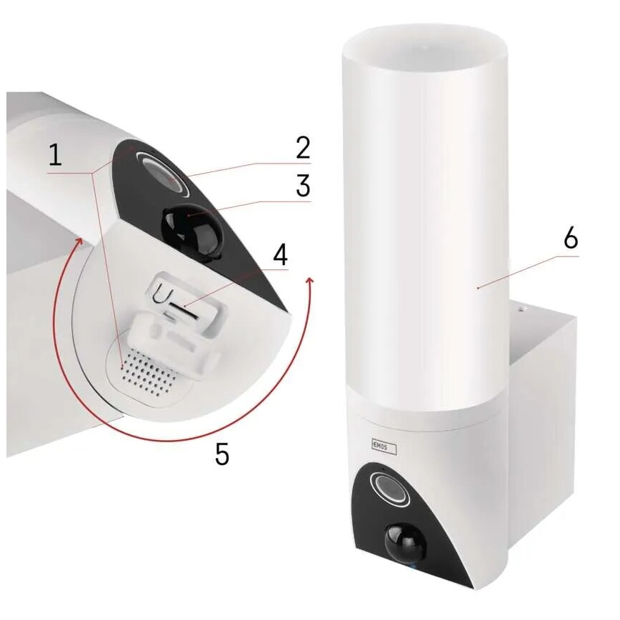 LED Išmani lauko kamera su šviestuvu GoSmart LED/12W/230V IP65 Wi-Fi Tuya balta