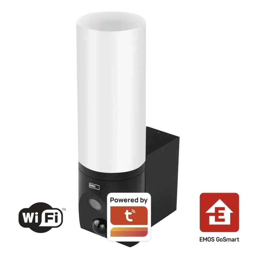 LED Išmani lauko kamera su šviestuvu GoSmart LED/12W/230V 3200K IP65 Wi-Fi Tuya juoda