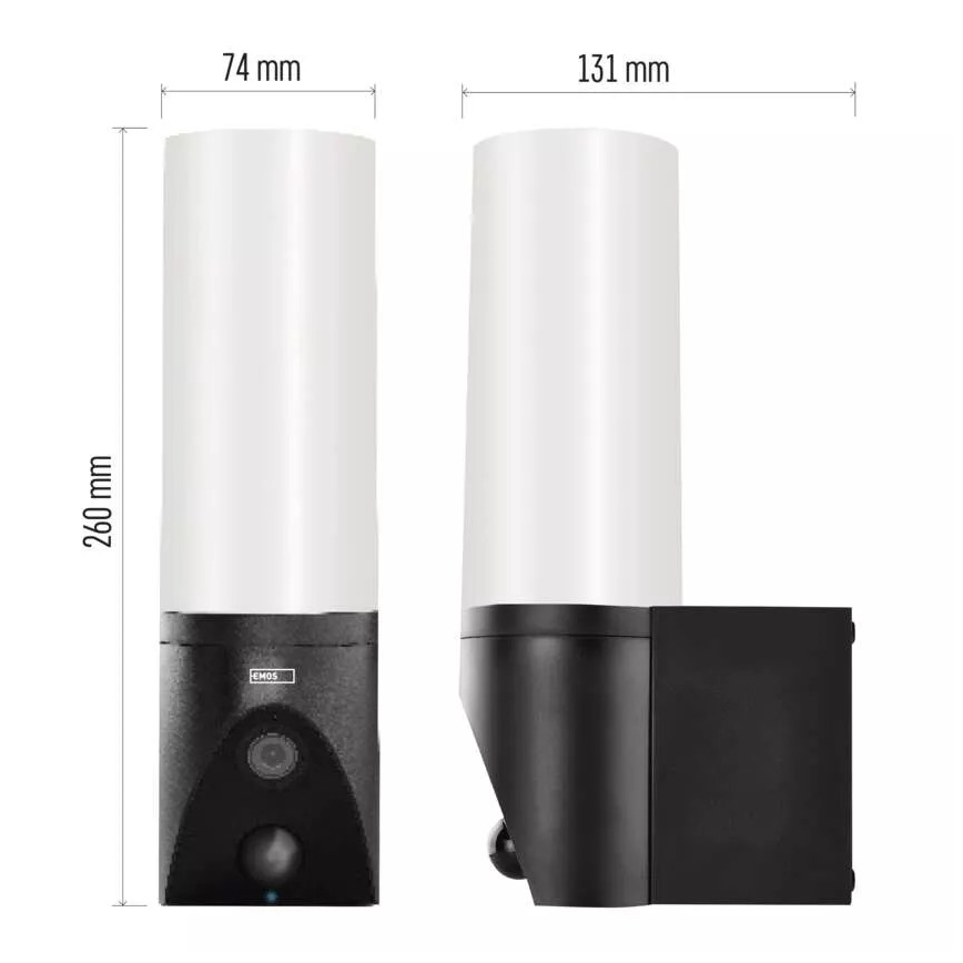 LED Išmani lauko kamera su šviestuvu GoSmart LED/12W/230V 3200K IP65 Wi-Fi Tuya juoda