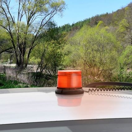 LED įspėjamasis žibintas ant magneto LED/20W/12-24V oranžinis