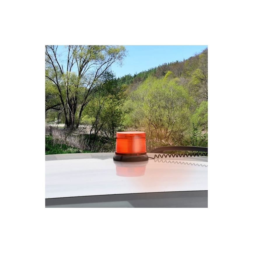 LED įspėjamasis žibintas ant magneto LED/20W/12-24V oranžinis