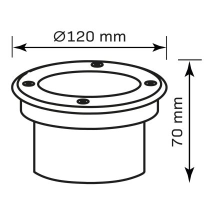 LED įvažiavimo šviestuvas MIVO LED/3W/230V diametras 12 cm IP67 matinis chromas