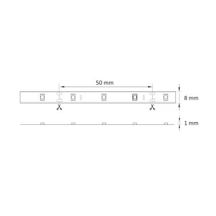 LED juosta 5m LED/10W/12V IP20 4500K