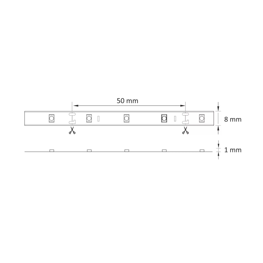 LED juosta 5m LED/10W/12V IP20 4500K
