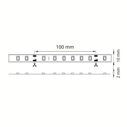 LED juosta 5m LED/45W/12V IP65 balta
