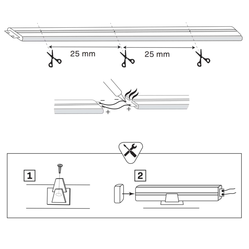 LED juosta NEON 2 m LED/17W/12V IP65 mėlyna