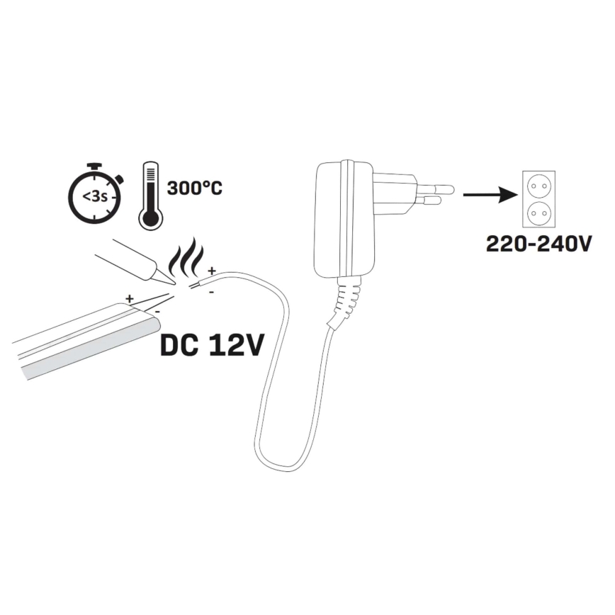 LED juosta NEON 2 m LED/17W/12V IP65 mėlyna
