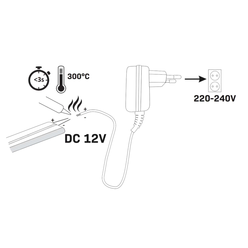 LED juosta NEON 2 m LED /17W/12V IP65 rožinė