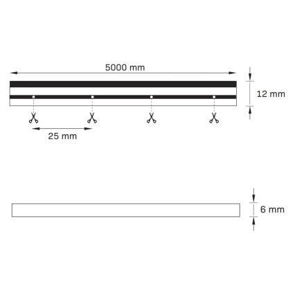 LED juosta NEON 5 m LED /27W/12V IP65 oranžinė