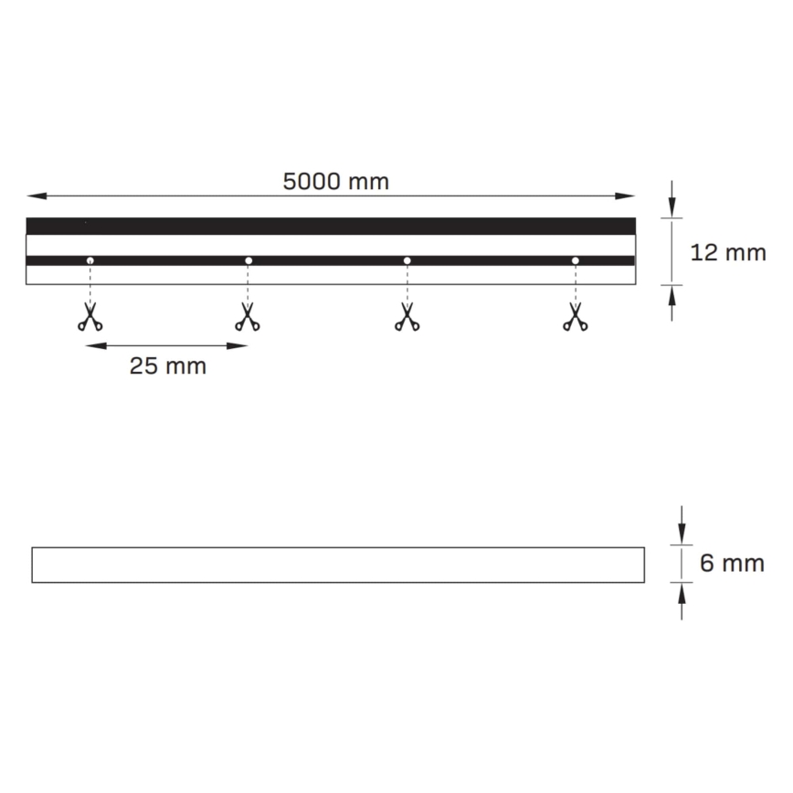LED juosta NEON 5 m LED /27W/12V IP65 oranžinė