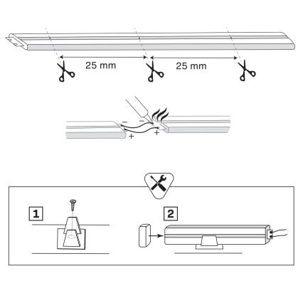 LED juosta NEON 5 m LED /27W/12V IP65 oranžinė