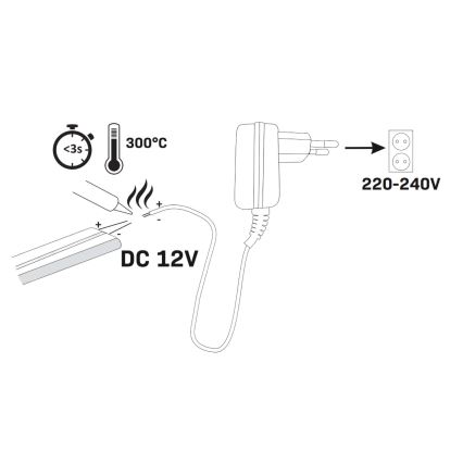 LED juosta NEON 5 m LED/27W/12V IP65 rožinė