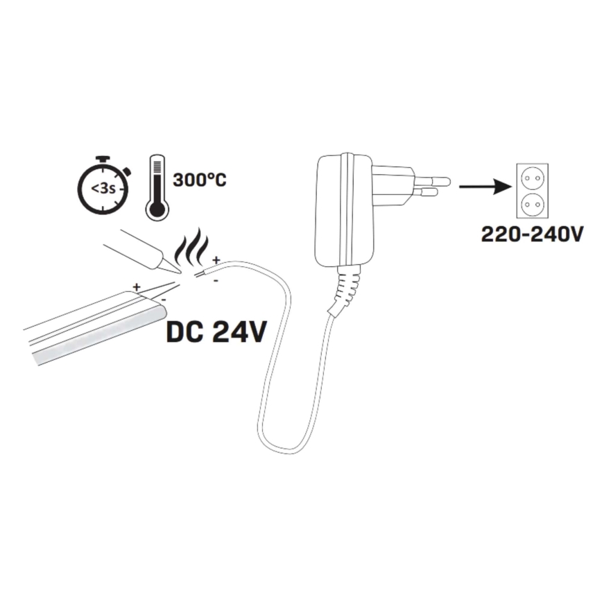 LED juosta NEON 5m LED/40W/24V oranžinė IP65