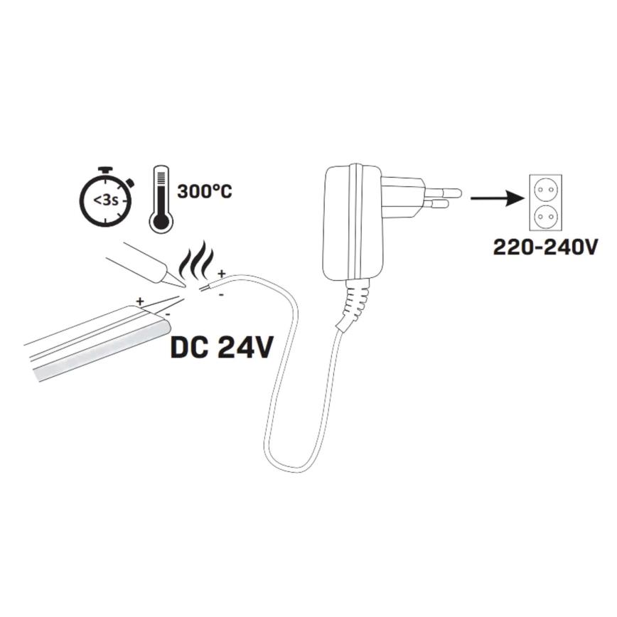 LED juosta NEON 5m LED/48W/24V 4000K IP65