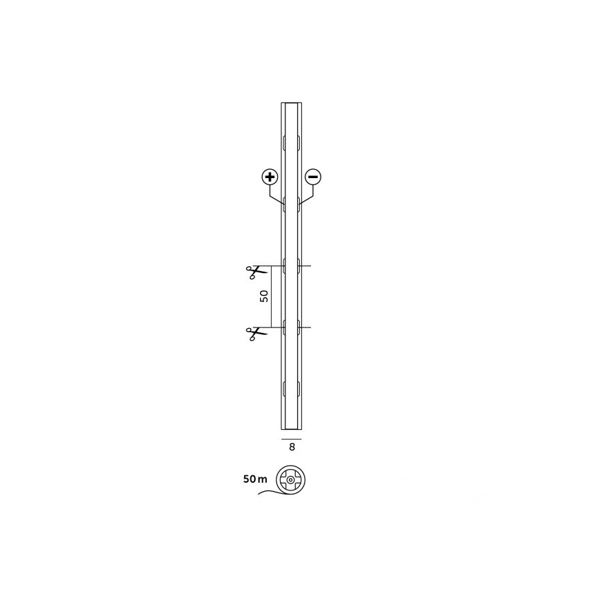 LED juosta TRAMO LED/500W/24V 50 m 3000K