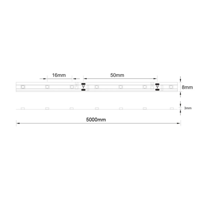 LED juosta voniai 5m 8,5W /12V IP44 3000K