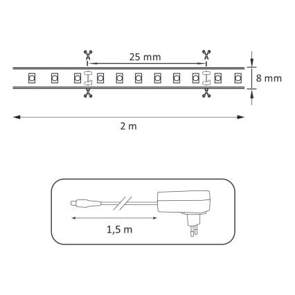 LED juostelė LED/18W/12V 2m 4000K IP65