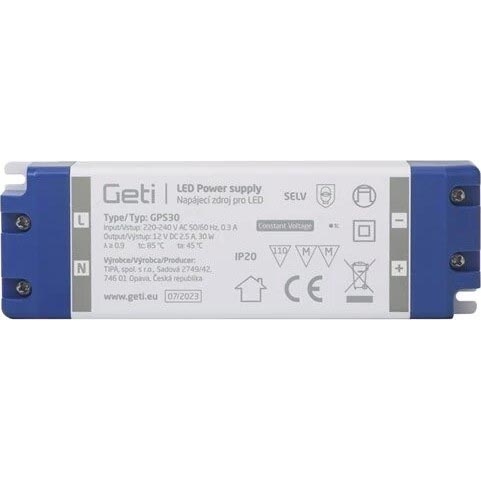 LED juostų perjungimo maitinimo šaltinis 30W/12V IP20
