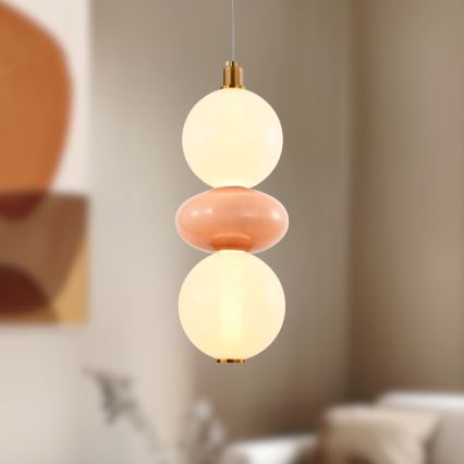 LED kabantis šviestuvas ant laido FLORES LED/12W/230V auksinis/oranžinis