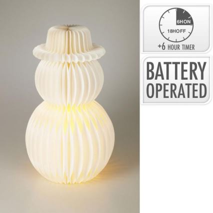 LED Kalėdinė dekoracija 12xLED/3xAA 39 cm šiltai balta sniego senis