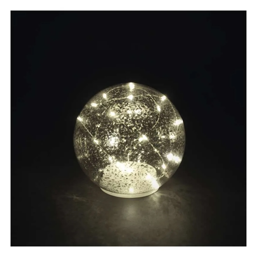 LED kalėdinė dekoracija 20xLED/3xAA, kamuolys skersmuo 15 cm