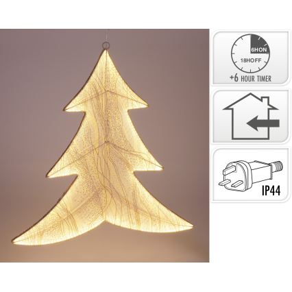 LED Kalėdinė dekoracija 260xLED/6W/230V 56 cm šilta balta eglutė/auksinė