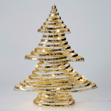 LED kalėdinė dekoracija 30xLED/3xAA 40 cm šiltai balta eglutė/auksinė