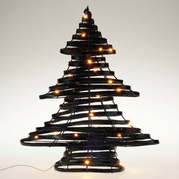LED Kalėdinė dekoracija 30xLED/3xAA 40 cm šiltai balta eglutė/juoda