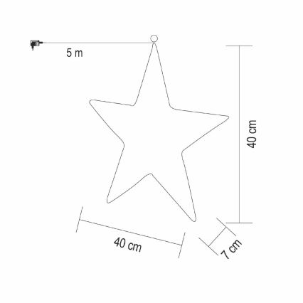 LED kalėdinė dekoracija 320xLED/230V 45 cm šiltai balta žvaigždė