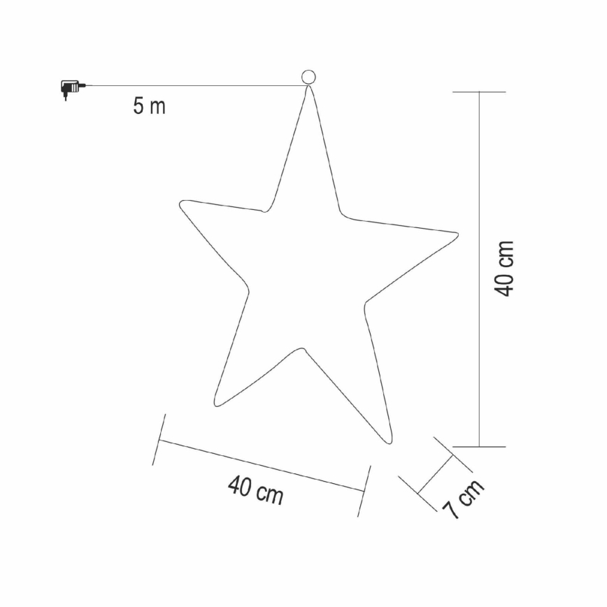 LED kalėdinė dekoracija 320xLED/230V 45 cm šiltai balta žvaigždė