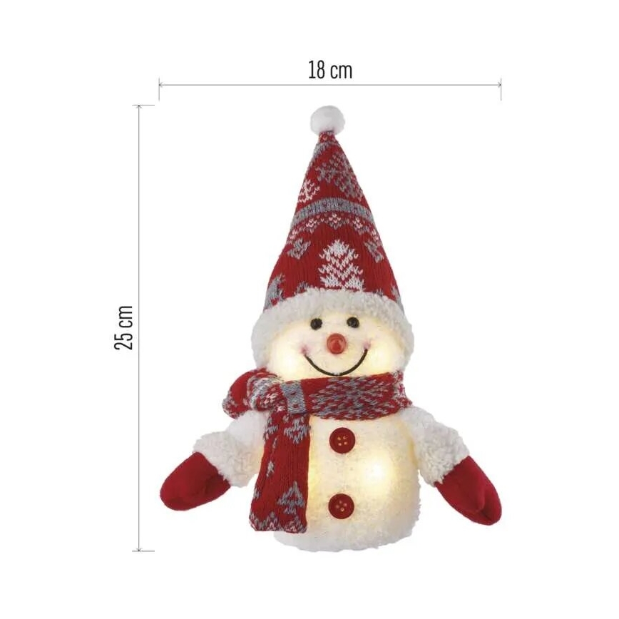 LED Kalėdinė dekoracija 4xLED/3xAAA sniego senis