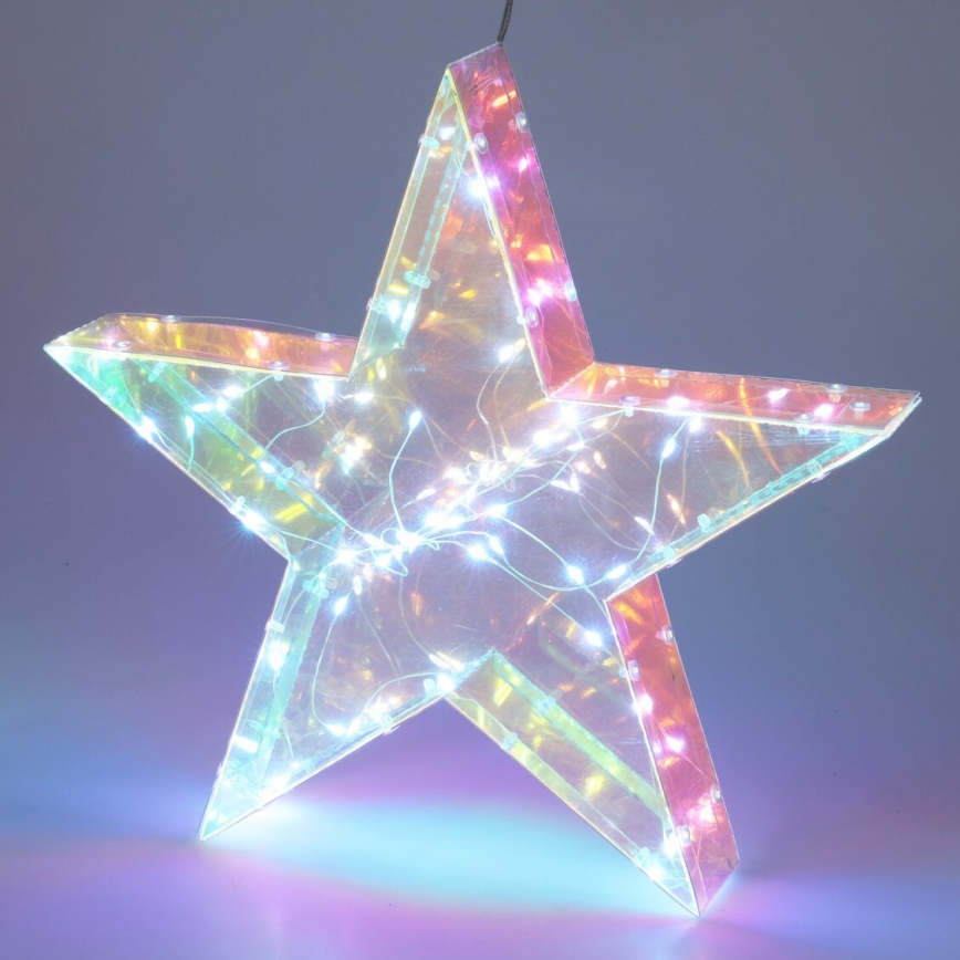 LED kalėdinė dekoracija 50xLED/3xAA 40 cm šiltai balta žvaigždė