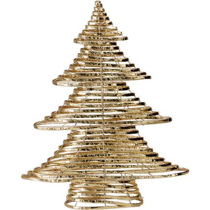 LED Kalėdinė dekoracija 60xLED/3xAA 60 cm šiltai balta eglutė/auksinė