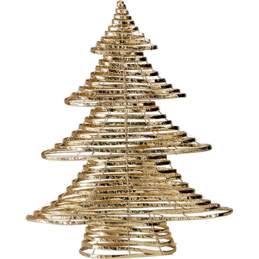 LED Kalėdinė dekoracija 60xLED/3xAA 60 cm šiltai balta eglutė/auksinė