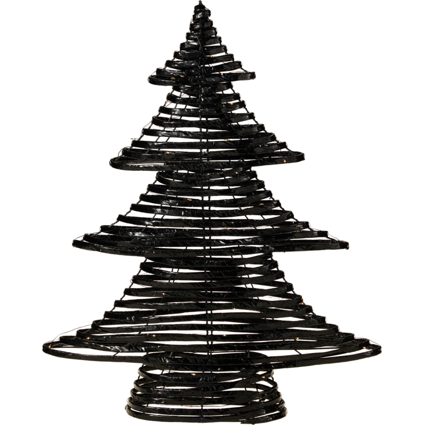 LED Kalėdinė dekoracija 60xLED/3xAA 60 cm šiltai balta eglutė/juoda