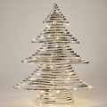LED kalėdinė dekoracija 60xLED/3xAA 60 cm šiltai balta eglutė/sidabrinė