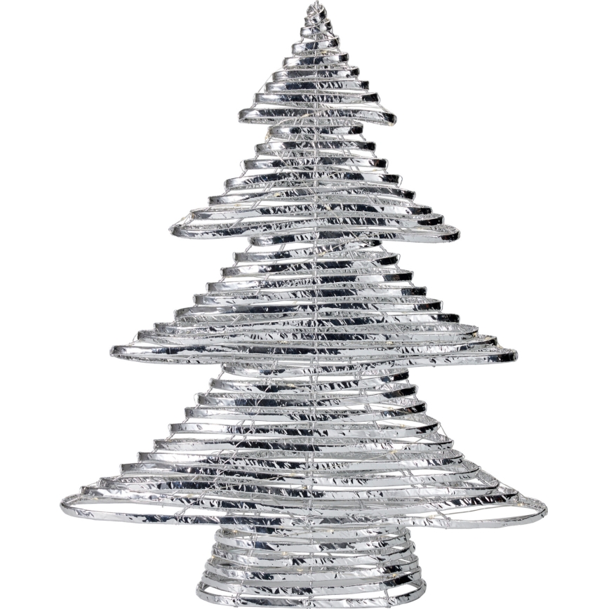 LED kalėdinė dekoracija 60xLED/3xAA 60 cm šiltai balta eglutė/sidabrinė