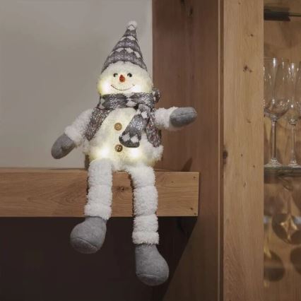 LED kalėdinė dekoracija 6xLED/3xAA Sniego senis