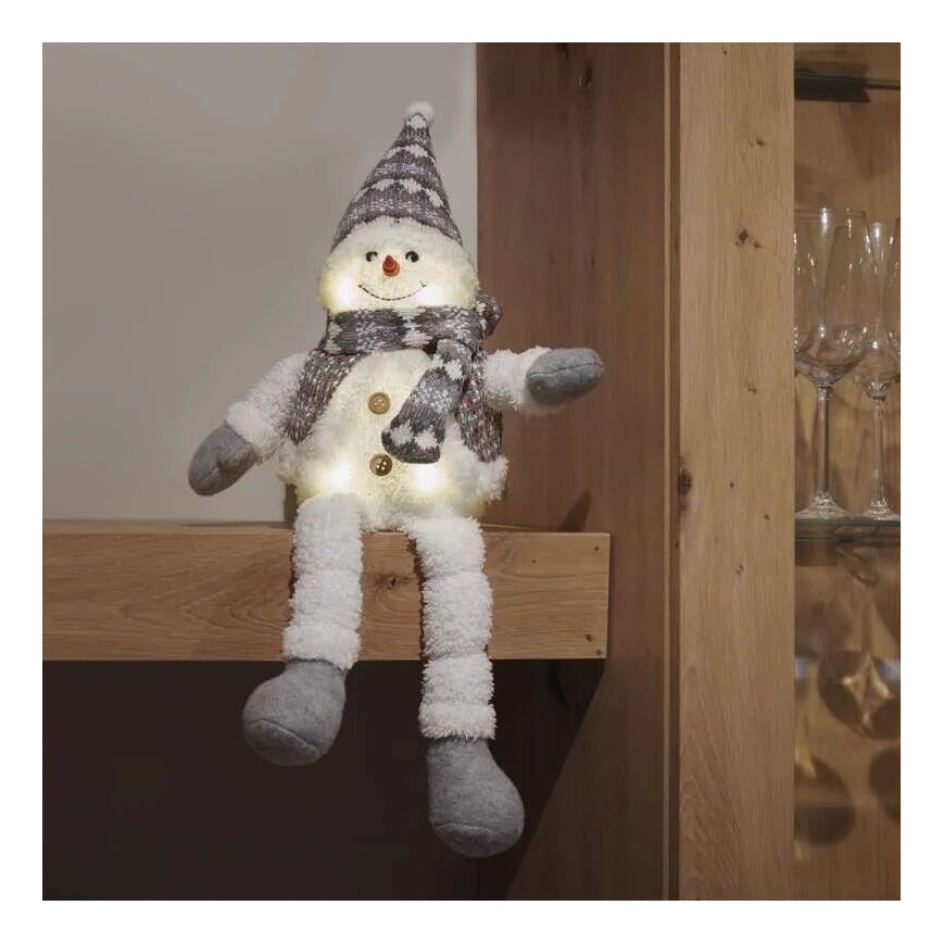 LED kalėdinė dekoracija 6xLED/3xAA Sniego senis